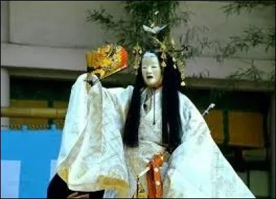 Lequel de ces masques est issu du théâtre traditionnel japonais, nommé "théâtre nô" ?