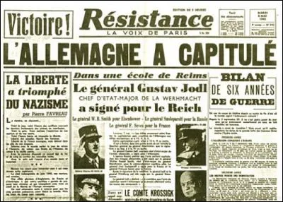 Quand fut la fin de la Seconde Guerre mondiale en Europe ?