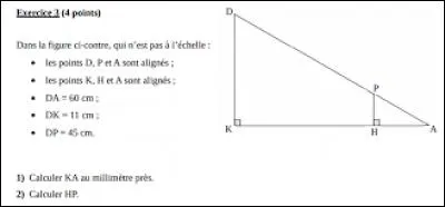 Mathématiques ~ Que calcule-t-on en divisant le côté adjacent par l'hypoténuse, dans un triangle ?