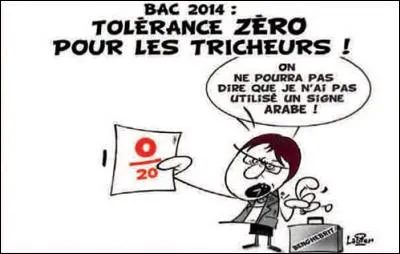 Vrai/Faux : le zéro est éliminatoire à l'examen du baccalauréat.