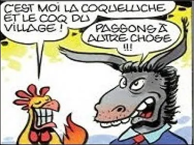 Si je saute du coq à l'asne, l'ane, l'âne selon une expression bien connue c'est que je change subitement d'idée, contre toute attente. J'abandonne le coq pour me retrouver affourchée sur le canard.