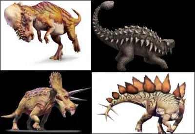 Parmi ces 4 dinosaures herbivores les mieux armés, lequel a disparu bien avant la disparition des derniers dinosaures ?