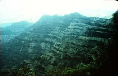 Où a-t-on découvert d'énormes coulées de lave fossilisées en forme d'escalier et vieilles d'environ 65 millions d'années ?