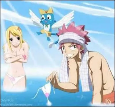Passons à Natsu, comment montre-t-il son affection à Lucy ?