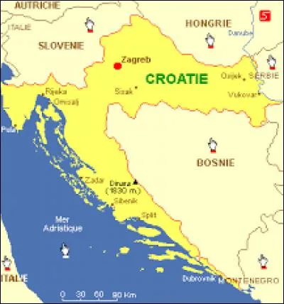 La capitale de la Croatie est :