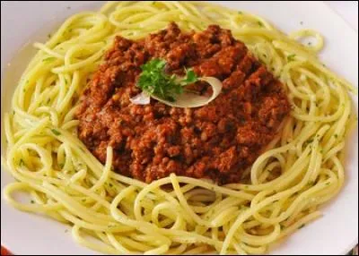 Quel nom donne-t-on à cette sauce réalisée avec du coulis de tomate et de la viande hachée ?