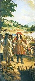 Dans la salle du conseil municipale, on peut admirer huit oeuvres de Fournier-Sarlovze, reprsentant les faits historiques marquant de la ville de Compigne. Sur cette photo, on peut apercevoir Louis XIV. Quel autre nom avait t attribu au roi Louis XIV ?