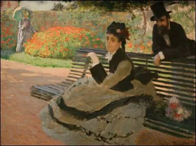 Quel artiste a peint "assise sur le banc du jardin" ?