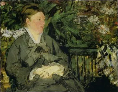 Qui a fait le portrait de cette dame sur un banc "dans la serre" ?