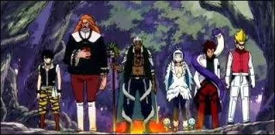 Dans l'arc Oracion Seis, quelles sont les 4 guildes qui se regroupent pour combattre la guilde clandestine ?