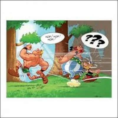 "Ast&eacute;rix aux Jeux Olympiques" : que fait Agecanonix lorsqu'il entend des cris de joie chez les romains ?