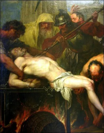 Diacre de Rome, l'empereur Valérien donna l'ordre de le faire cuire sur un gril, avant de rendre l'âme il lança moqueur à ses tortionnaires "je suis assez rôti de ce côté, vous pouvez me retourner". Qui est-il ?