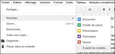 Quand on veut ouvrir un document à partir du modèle... par ce menu on arrive sur...