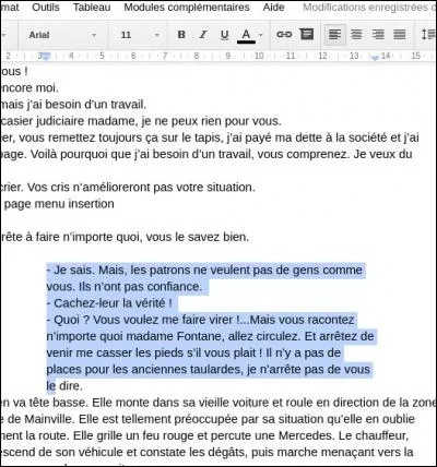 Pour changer les marges du paragraphe surligné, il faut...