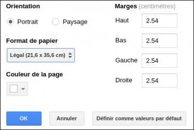 Pour choisir ou modifier les dimensions des pages du document, il faut :