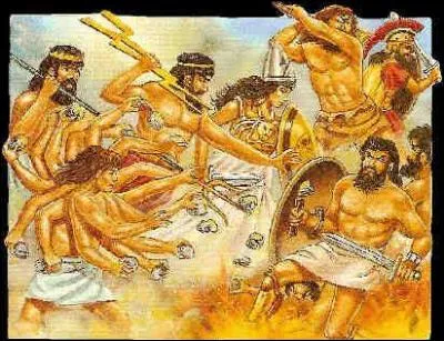 Comme s'appelle la guerre qui opposa les g&eacute;ants aux dieux ?