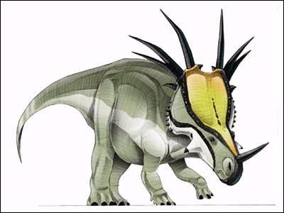 Dinosaures à cornes : pour les 6 dinosaures qui vont suivre 3 d'entre eux ont réellement existé, les 3 autres sont imaginaires. 

Ce dinosaure à cornes a-t-il réellement existé ?