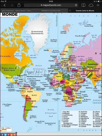 Quel est le pays qui se trouve au-dessus de la France ?