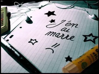 Traduisez : j'en ai marre !