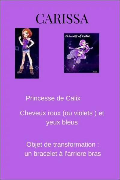 Comment s'appelle la princesse de Calix ?