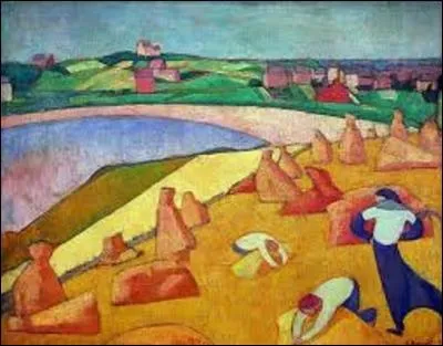 Ce peintre postimpressionniste (1868-1941) passe régulièrement, entre 1886 et 1896, ses vacances en famille à Saint-briac, petit village breton entre les baies du Mont-Saint-Michel et Saint-Brieuc, c'est là qu'il peint en 1891, cette huile sur toile intitulée "Moisson au bord de la mer". Mais comment se nomme ce dernier, ami entre autres, de Gauguin, Van Gogh et plus tard de Paul Cézanne ?
