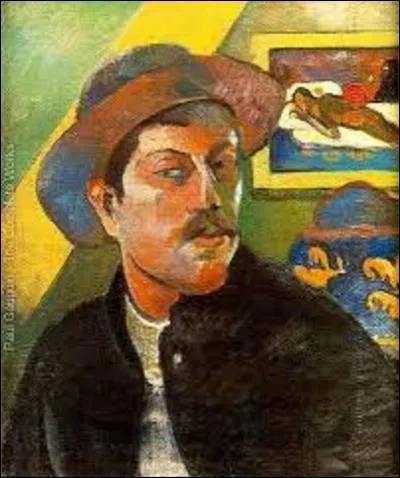 Cette huile sur toile baptisée "Portrait de l'artiste" peinte vers 1893, au retour du premier séjour polynésien de l'artiste, le 1er septembre 1893 avait pour but de faire connaître l'oeuvre tahitienne de ce dernier et de convaincre du bien-fondé de sa peinture dite "de sauvage" par ses détracteurs. Cela sera un échec. Pouvez-vous donner le nom de ce postimpressionniste ?