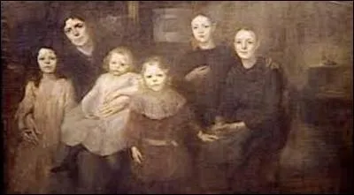 Baptisée "La famille du peintre", cette huile sur toile réalisée en 1893 représente la famille de ce dernier, thème de prédilection de cet artiste avec l'enfance, la maternité ou la figure humaine. Peintre (1849-1906) symboliste, de qui s'agit-il ?