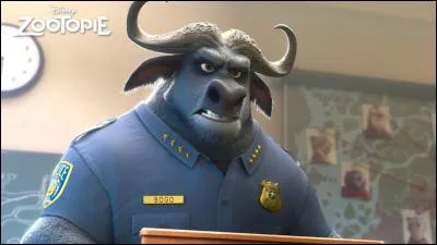 Qui est à la tête de la police de Zootopie, un buffle dur à cuire ?
