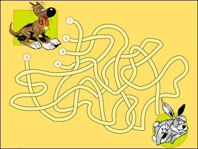 BONUS : 
Quel chemin Rantanplan dois-t-il suivre pour attraper le lapin ?