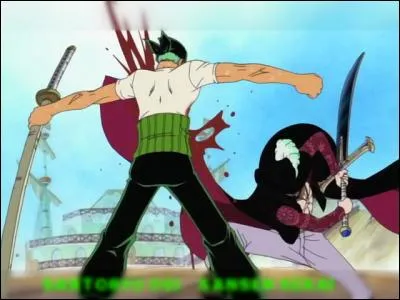 Quelle technique utilise Zoro quand il affronte Dracule Mihawk à côté du Baratie ?
