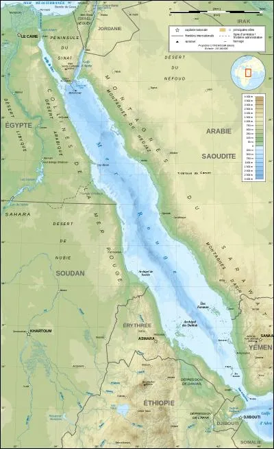 Lequel de ces pays n'est pas bordé par la mer Rouge ?