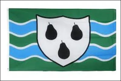 Quel comté anglais a trois poires noires sur son drapeau officiel ?