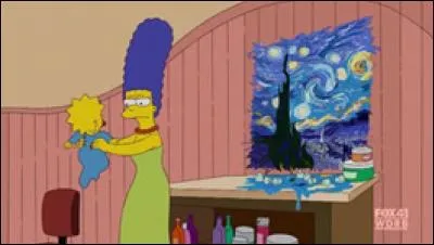Qui a peint ce tableau juste aussi de Marge et Maggie nommé "La nuit étoilée" ?
