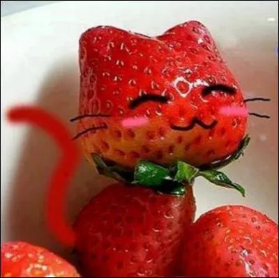 En quel fruit cette tête de chat est-elle fait ?