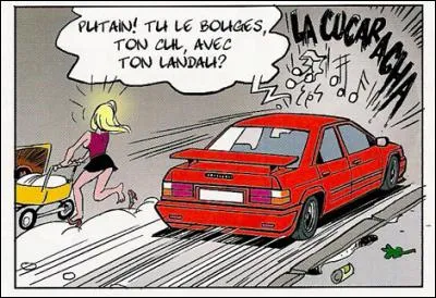 Cette bande dessinée a été inspirée par Caméra Café et Espace Détente. Quelle voiture doit-on y voir?