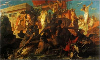 Qui a peint le tableau "La chasse sur le Nil de Cléopâtre" en 1874 ?