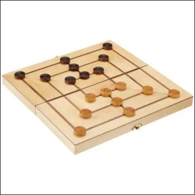 Sur l'image, vous pouvez voir le jeu du moulin appelé jeu du charret, mais aussi...