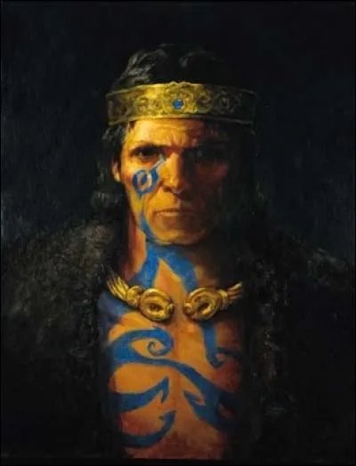 Quelle est cette confédération de tribus brittoniques peintes de bleu avant d'aller combattre ?