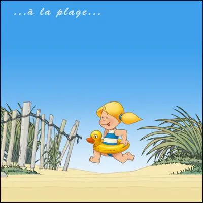 La fillette va nager. Qu'a-t-elle mis autour de sa taille ?