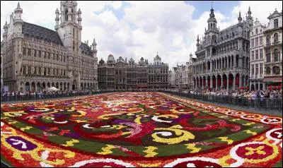 La Grand-Place de Bruxelles est un véritable joyau de l'architecture. De quoi est-elle traditionnellement recouverte tous les deux ans, durant quelques jours au mois d'août ?