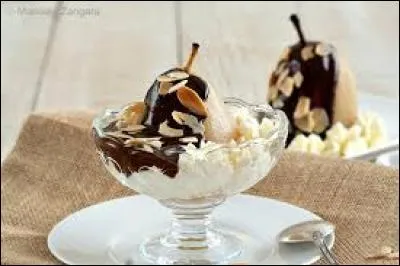 Quel parfum de glace est utilisé dans le dessert glacé appelé Poire belle Hélène ?