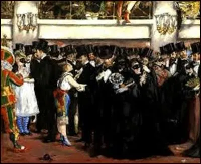 Huile sur toile, datant de 1873, "Bal masqué à l'opéra" nous montre une scène de la vie bourgeoise à l'opéra, lieu qui était à l'époque prétexte aux hommes pour sortir et rencontrer des femmes légères. Quel peintre impressionniste a réalisé ce tableau?