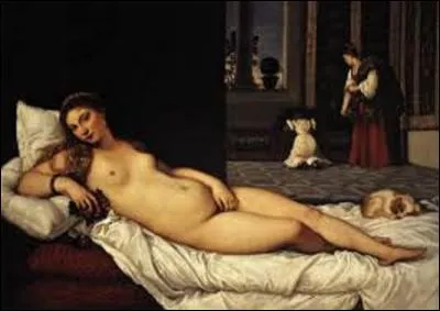 Pourriez-vous me citer le nom de ce peintre de mouvement maniériste et Renaissance qui a réalisé, entre 1538 et 1539, cette huile sur toile appelée "La Vénus d'Urbin" ou "d'Urbino", oeuvre qui nous montre sans détour la sensualité, la séduction et le naturisme dans un style très nuancé?