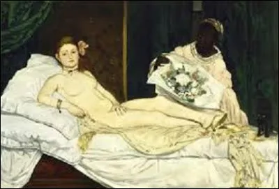 Conservée au musée d'Orsay, "Olympia" est une huile sur toile peinte en 1863. Peinture qui fit scandale en son temps, elle représente une prostituée allongée sur un lit, tandis qu'une domestique lui apporte un bouquet d'un admirateur sous les yeux vicelards d'un chat noir. Quel impressionniste a créé ce tableau?