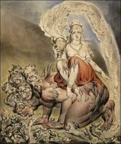 Peinte, en 1809, par un artiste anglais (1757-1827) de mouvement romantique, "La putain de Babylone" représente une des figures mystérieuses de l'Apocalypse de Jean. Dans l'esprit des premiers chrétiens, elle désignait, apparemment, l'Empire romain qui était pour eux la preuve de Satan sur terre. Quel peintre a fait cette peinture?