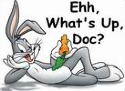 Qui est ce lapin de cartoon, célèbre pour sa phrase : "Quoi de neuf, docteur ?" ?