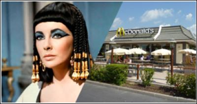 Quelle perspective peut-on établir entre Cléopâtre et les restaurants McDonald's ?