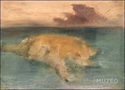 Par quel peintre a été représenté "Un îlot en pleine mer" ?