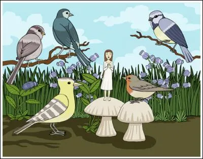 Sur le dos de quel oiseau s'envola-t-elle pour lui échapper ?