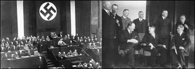 Le 23 mars 1933 : 
Hitler fait édicter la loi « édictée en vue de remédier à la détresse du peuple et du Reich ».
Que signifie cette loi ?